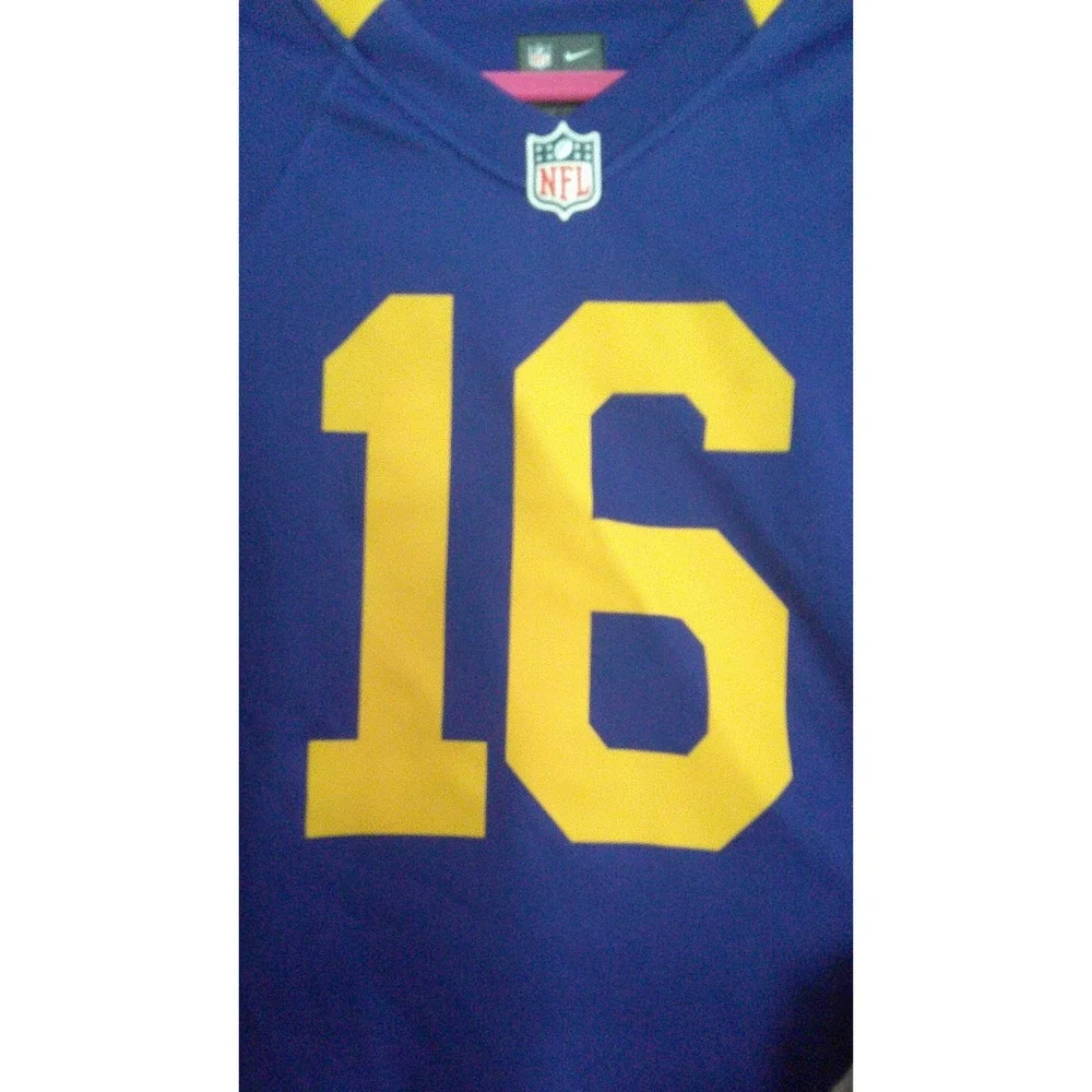 Nike Football Jersey Mens Medium Blue Excellent Jared Goff LA Rams #16 On Field